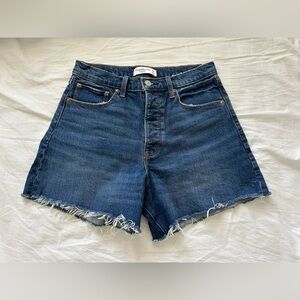 Abercrombie & Fitch High-Rise Dark Wash Dad Short